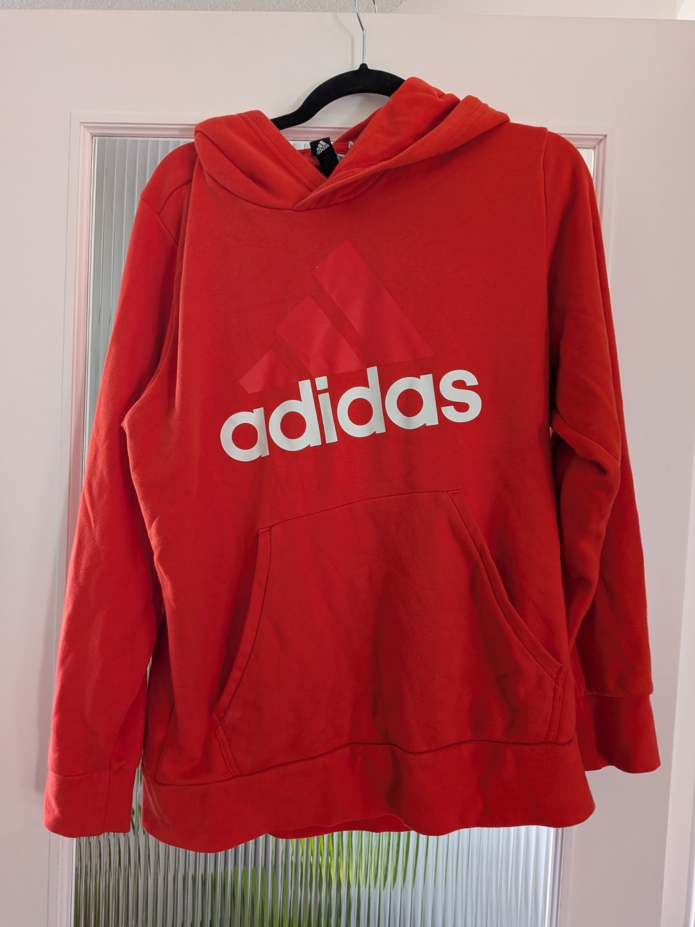 adidas Red Crewneck Logo Sweatshirt